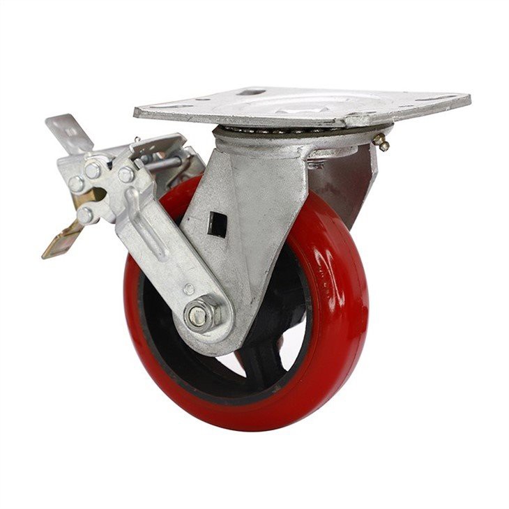 Brake cast iron castor wheels